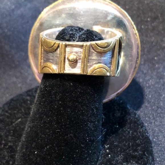 Mars & Valentine Vintage HUGE Mixed Metal Ring Size 8 ART TO WEAR - Picture 5 of 16